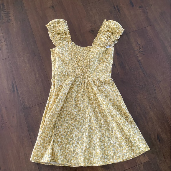 Zara Yellow Printed Mini Dress XS - Picture 11 of 14
